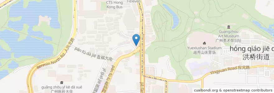 Mapa de ubicacion de 农业银行 en چین, گوانگ‌دونگ, 广州市, 越秀区, 六榕街道.