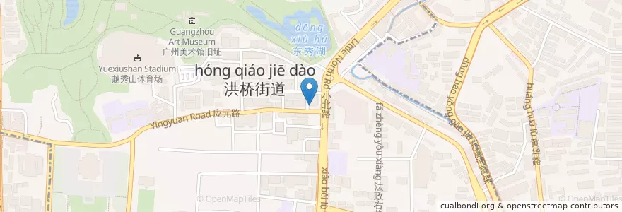 Mapa de ubicacion de 麦当劳 en الصين, غوانغدونغ, 广州市, 越秀区, 洪桥街道.