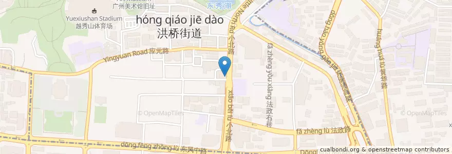 Mapa de ubicacion de 中国农业银行 en 중국, 광둥성, 광저우시, 越秀区, 洪桥街道.