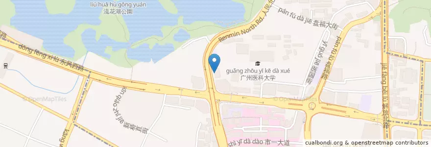 Mapa de ubicacion de 都城快餐 en Çin, Guangdong, 广州市, 越秀区, 六榕街道.