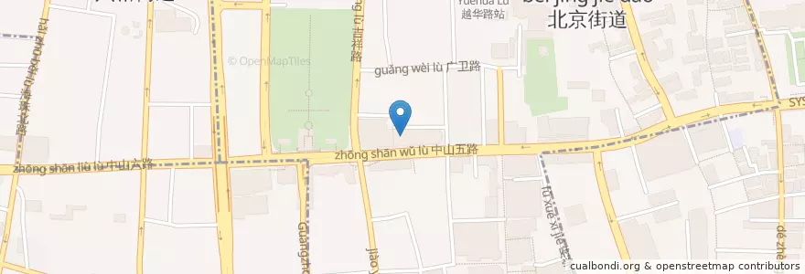 Mapa de ubicacion de 太平洋咖啡 en 中国, 广东省, 广州市, 越秀区, 北京街道.