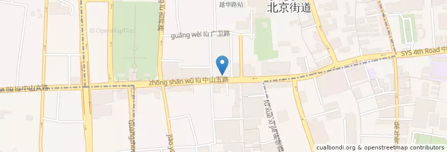 Mapa de ubicacion de 工商银行 en 中国, 広東省, 広州市, 越秀区, 北京街道.