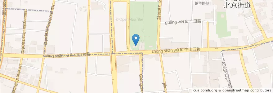 Mapa de ubicacion de Starbucks en 中国, 广东省, 广州市, 越秀区, 北京街道.