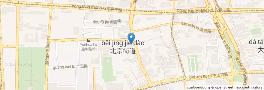 Mapa de ubicacion de 中国工商银行 en China, Guangdong, 广州市, 越秀区, 北京街道.