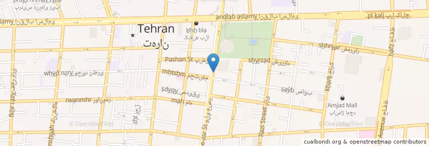 Mapa de ubicacion de بانک پارسیان en Irán, Teherán, شهرستان تهران, Teherán, بخش مرکزی شهرستان تهران.