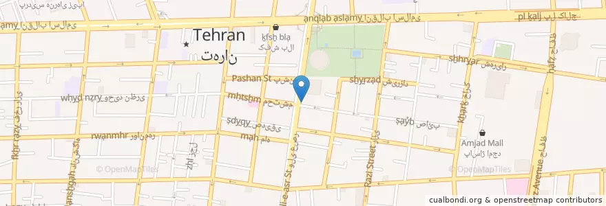 Mapa de ubicacion de داروخانه دکتر ستوده en Irán, Teherán, شهرستان تهران, Teherán, بخش مرکزی شهرستان تهران.