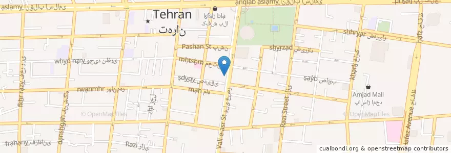 Mapa de ubicacion de بانک ملی ایران en Irán, Teherán, شهرستان تهران, Teherán, بخش مرکزی شهرستان تهران.