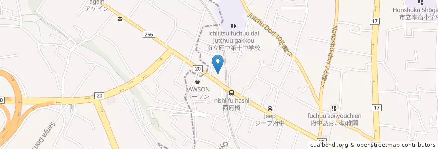 Mapa de ubicacion de びっくりドンキー en 일본, 도쿄도, 国立市.