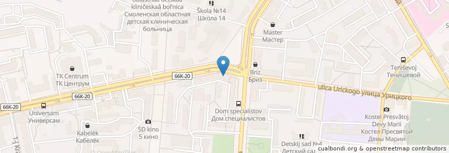 Mapa de ubicacion de Смоленская областная юношеская библиотека en Rusia, Distrito Federal Central, Óblast De Smolensk, Смоленский Район, Городской Округ Смоленск.
