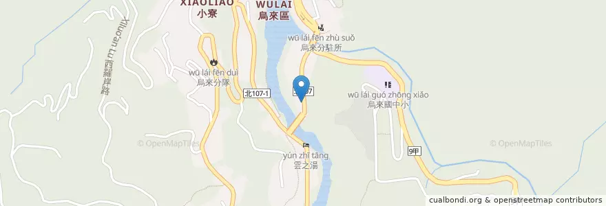 Mapa de ubicacion de 雅各道地原住民山豬肉香腸 en Taïwan, Nouveau Taipei, Wulai.