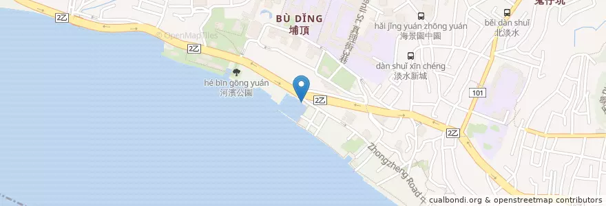 Mapa de ubicacion de Pizza Roma en 타이완, 신베이 시, 단수이 구.