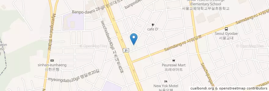 Mapa de ubicacion de 길버트 수제 버저 en کره جنوبی, سئول, 서초구, 서초3동, 서초동.