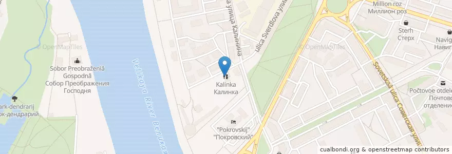 Mapa de ubicacion de Калинка en ロシア, 北西連邦管区, プスコフ州, Псковский Район, Городской Округ Псков.
