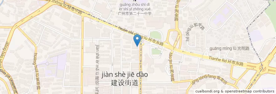 Mapa de ubicacion de Starbucks en 中国, 広東省, 広州市, 越秀区, 华乐街道.