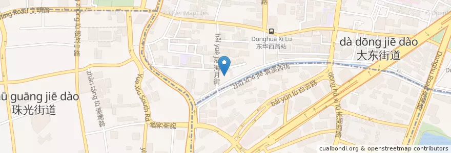 Mapa de ubicacion de 红火炬小学 en الصين, غوانغدونغ, 广州市, 越秀区, 大东街道.