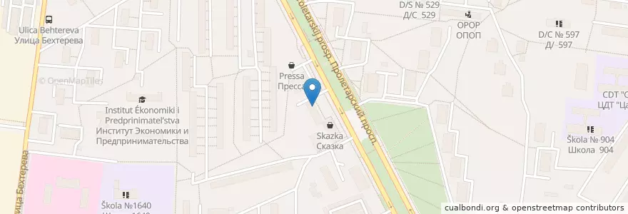 Mapa de ubicacion de Будь здоров! en Rússia, Distrito Federal Central, Москва, Южный Административный Округ, Район Царицыно.