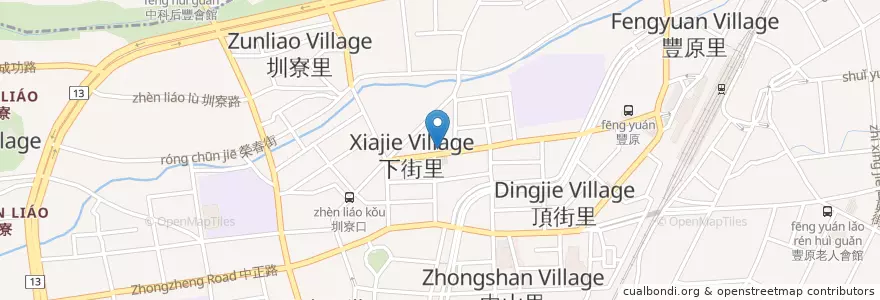 Mapa de ubicacion de 八裔鍋 en 타이완, 타이중 시, 펑위안 구.