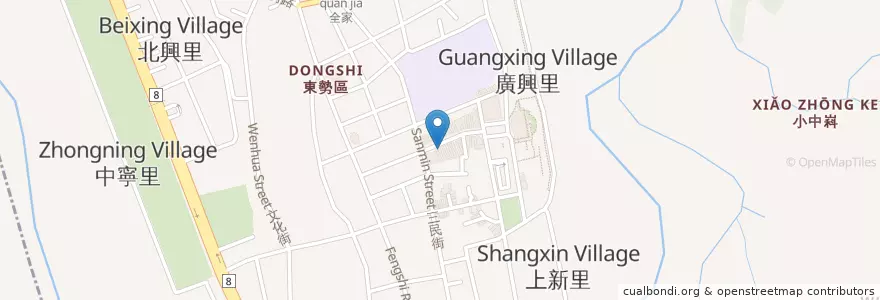 Mapa de ubicacion de 私立佳昕短期補習班 en 타이완, 타이중 시, 둥스 구.
