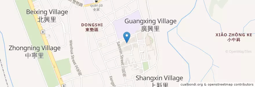 Mapa de ubicacion de 東福診所 en Taiwan, Taichung, 東勢區.