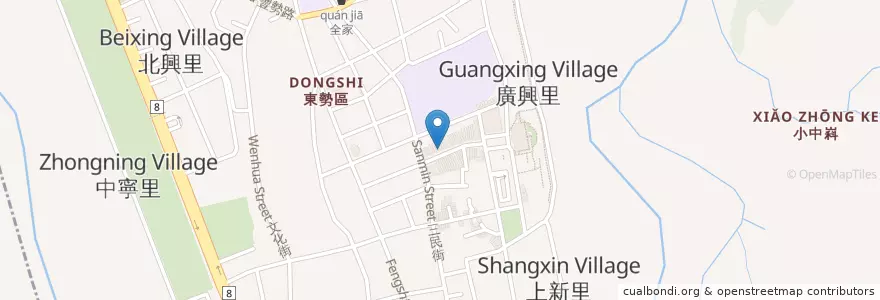 Mapa de ubicacion de 宏欣牙醫診所 en Taiwan, Taichung, Dongshi District.