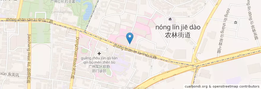 Mapa de ubicacion de 爱尔眼科 en China, Guangdong, Guangzhou, 越秀区.