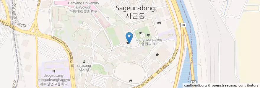 Mapa de ubicacion de 뉴욕 핫도그앤커피 en Zuid-Korea, Seoel, 성동구, 사근동.