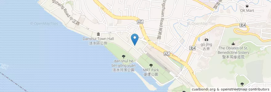 Mapa de ubicacion de 貓雨咖啡 en 臺灣, 新北市, 淡水區.