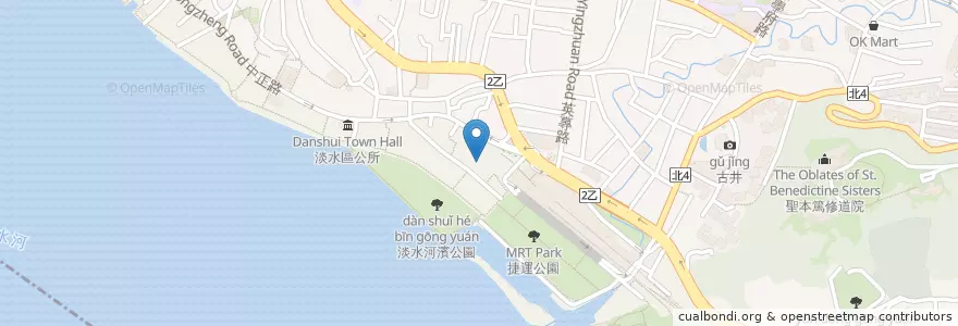 Mapa de ubicacion de 新菜樓小吃店 en تایوان, 新北市, 淡水區.