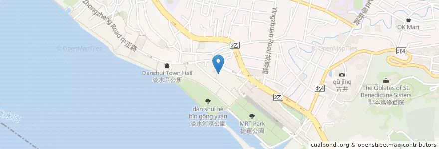 Mapa de ubicacion de 悠朵拉咖啡館 en Тайвань, Новый Тайбэй, 淡水區.