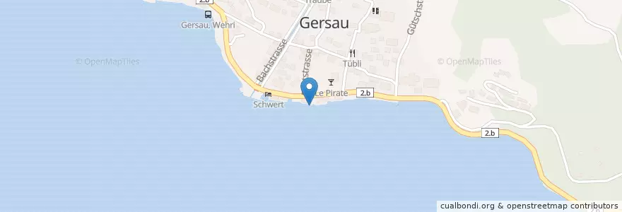 Mapa de ubicacion de Gersau (See) en Suíça, Schwyz, Gersau, Gersau.