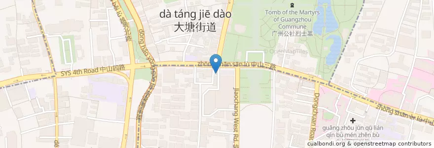 Mapa de ubicacion de 鲜芋仙 en Cina, Guangdong, 广州市, 越秀区.