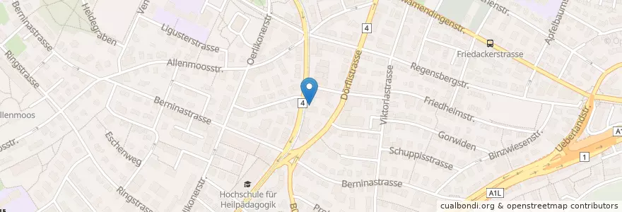 Mapa de ubicacion de Ortho plus GmbH en Schweiz/Suisse/Svizzera/Svizra, Zürich, Bezirk Zürich, Zürich.