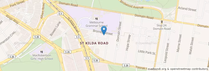 Mapa de ubicacion de St Thomas Aquinas' Church en Australia, Victoria, City Of Melbourne.