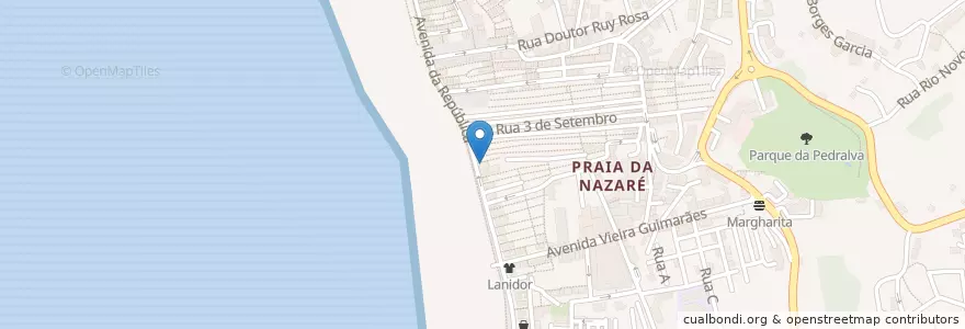 Mapa de ubicacion de A moiteira en Portugal, Centro, Leiria, Oeste, Nazaré, Nazaré.