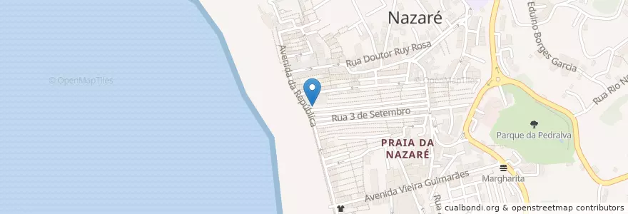 Mapa de ubicacion de Pirâmide en Portugal, Centre, Leiria, Oeste, Nazaré, Nazaré.