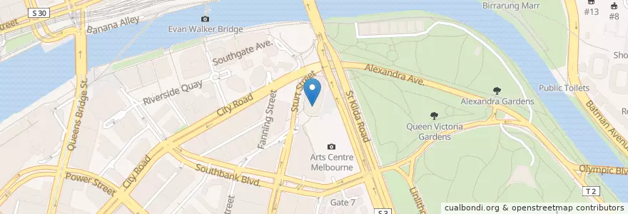 Mapa de ubicacion de Playhouse Theatre en 澳大利亚, 维多利亚州, City Of Melbourne.