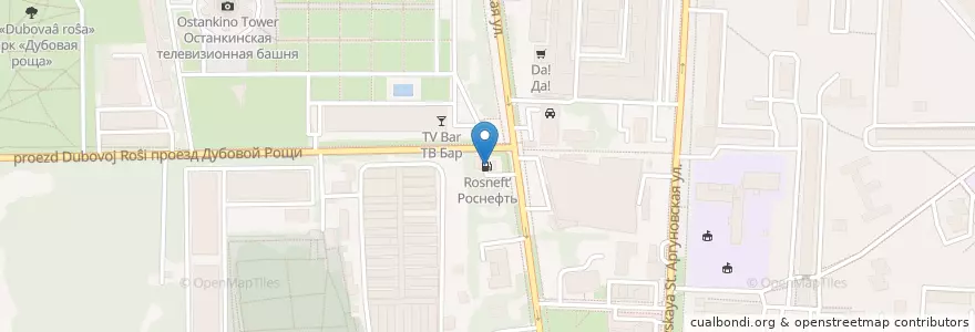 Mapa de ubicacion de Роснефть en Russie, District Fédéral Central, Moscou, Северо-Восточный Административный Округ, Останкинский Район.