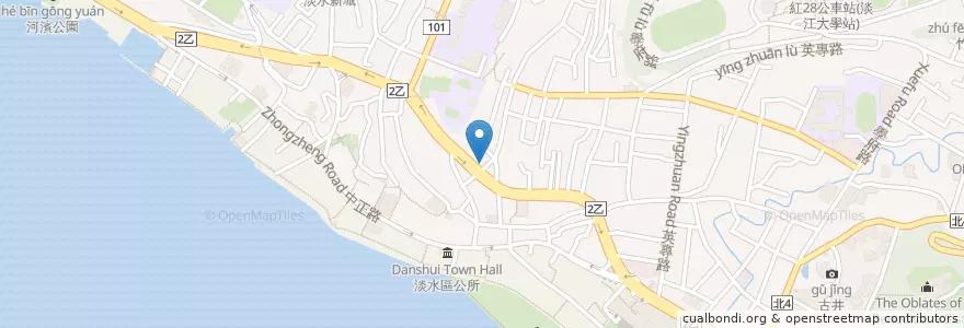 Mapa de ubicacion de 藍波1池上飯包 en 臺灣, 新北市, 淡水區.