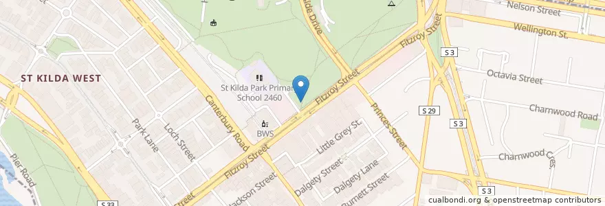Mapa de ubicacion de St Kilda - Fitzroy Street en Australia, Victoria, City Of Port Phillip.