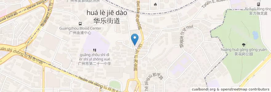Mapa de ubicacion de KFC en Cina, Guangdong, 广州市, 越秀区, 华乐街道.
