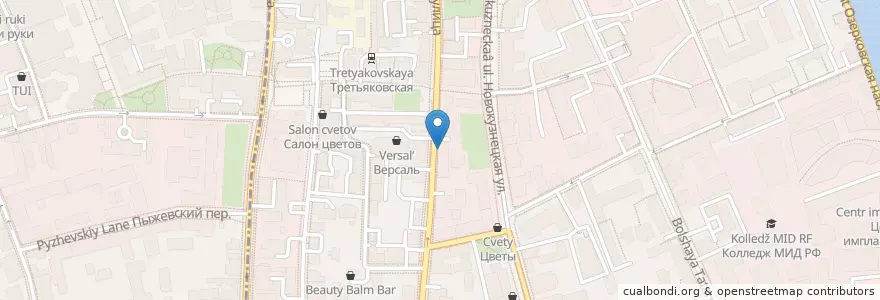 Mapa de ubicacion de Центрокредит en Rusland, Centraal Federaal District, Moskou, Центральный Административный Округ, Район Замоскворечье.