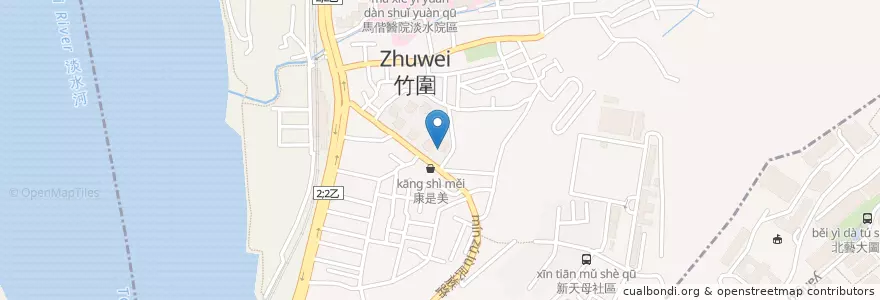 Mapa de ubicacion de 金瑞珍海鮮快炒 en Tayvan, 新北市, 淡水區.