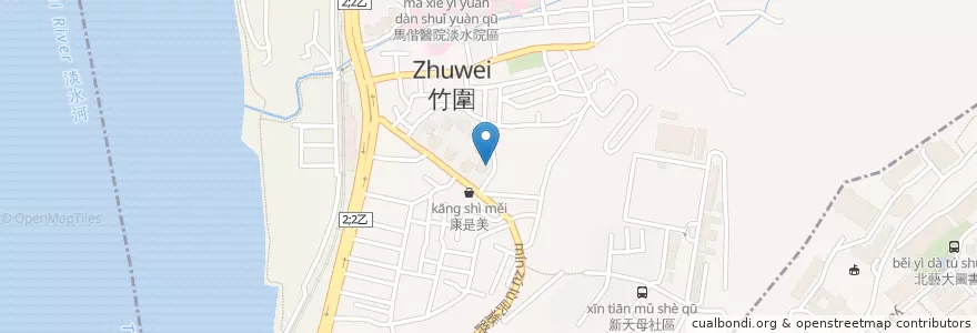 Mapa de ubicacion de 漾食堂 en Taiwan, 新北市, 淡水區.