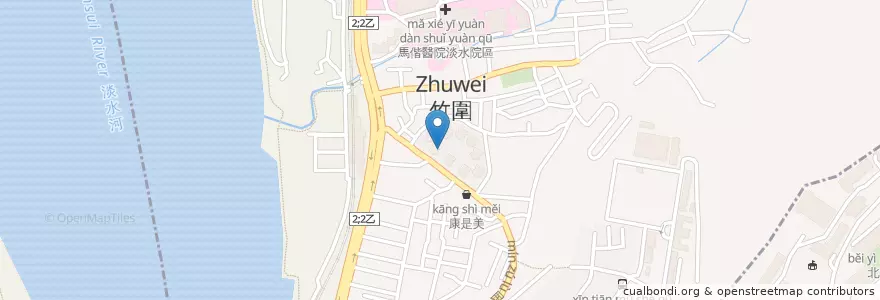 Mapa de ubicacion de 禚家餃子館 en Tayvan, 新北市, 淡水區.