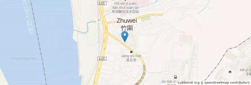 Mapa de ubicacion de 永豐商業銀行 en Taïwan, Nouveau Taipei, Tamsui.