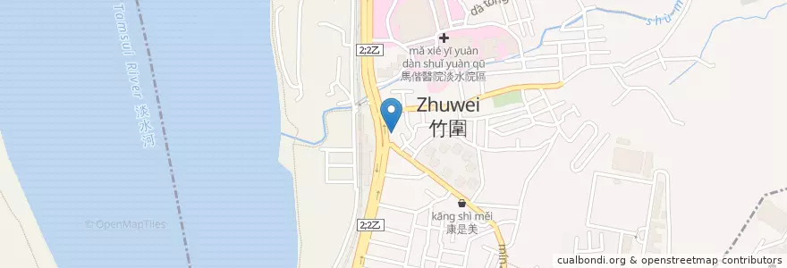 Mapa de ubicacion de 龍賀屋日本料理 en تایوان, 新北市, 淡水區.