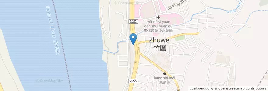 Mapa de ubicacion de 鐵路便當 en 台湾, 新北市, 淡水区.