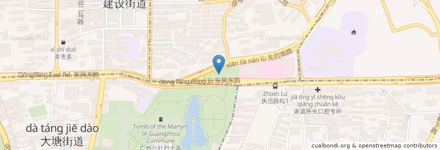 Mapa de ubicacion de 伍汉特墓 en 중국, 광둥성, 광저우시, 越秀区.