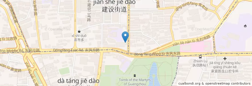 Mapa de ubicacion de 香兰印尼餐厅 en China, Cantão, Cantão, 越秀区, 华乐街道.