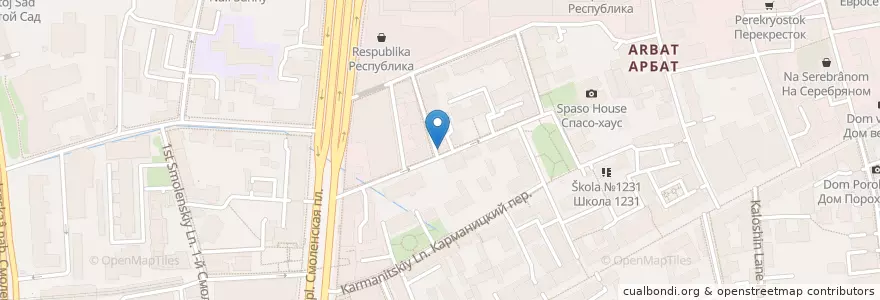 Mapa de ubicacion de Арбат эстетик en Rusland, Centraal Federaal District, Moskou, Центральный Административный Округ, Район Арбат.